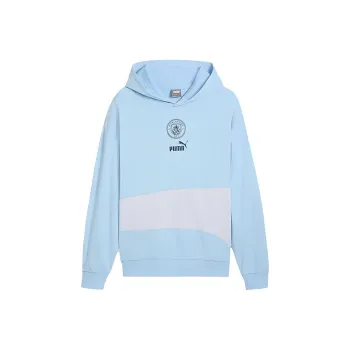 PUMA Manchester City FtblCULTURE+ Hoodie Men Sweatshirt Men's Silver Blue