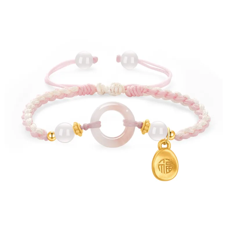 Lao Feng Xiang Chalcedony Bracelet Pair Unisex-16