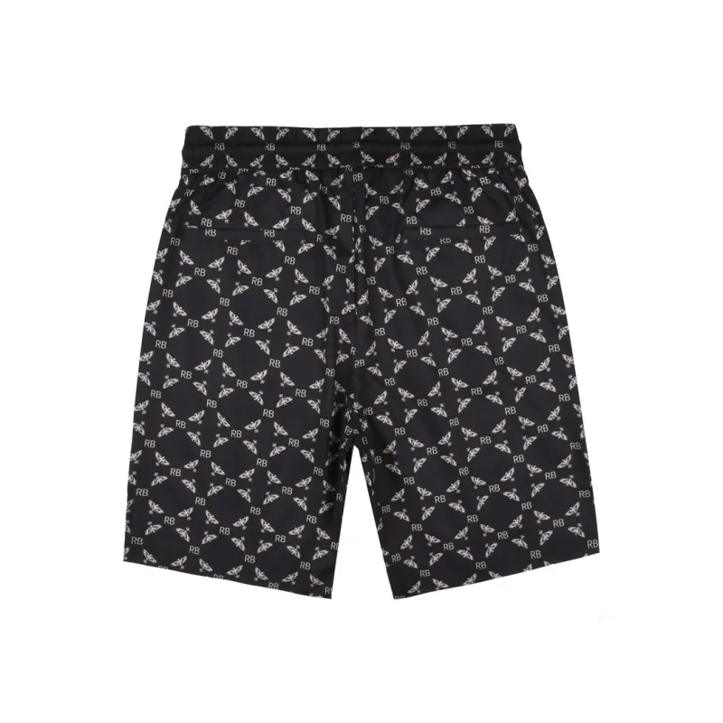 Raidy Boer 2025 Summer Casual Shorts Men's Black Floral-1