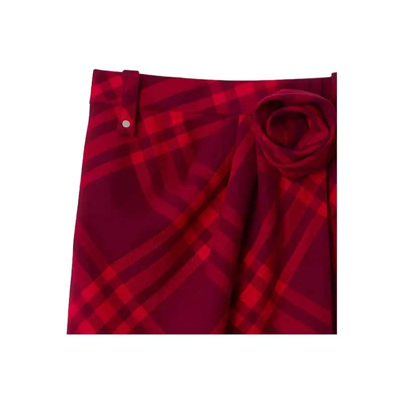 Burberry Casual Long Skirt Women's Red-4