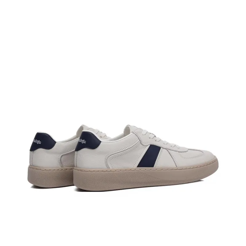 Bansley Abrasion Resistant Low Top Skateboard Shoes Men's White-3