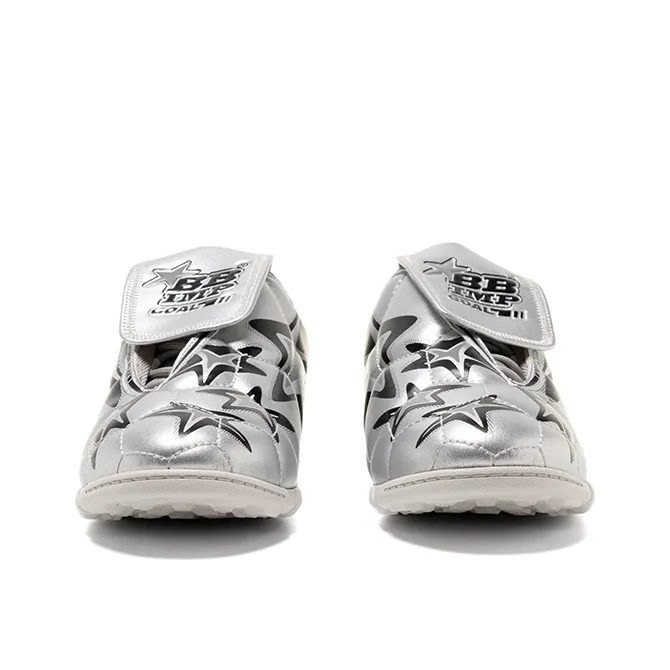 BBIMP Slip Resistant And Abrasion Resistant Coverage Low Top Casual Shoes Unisex Silver-2