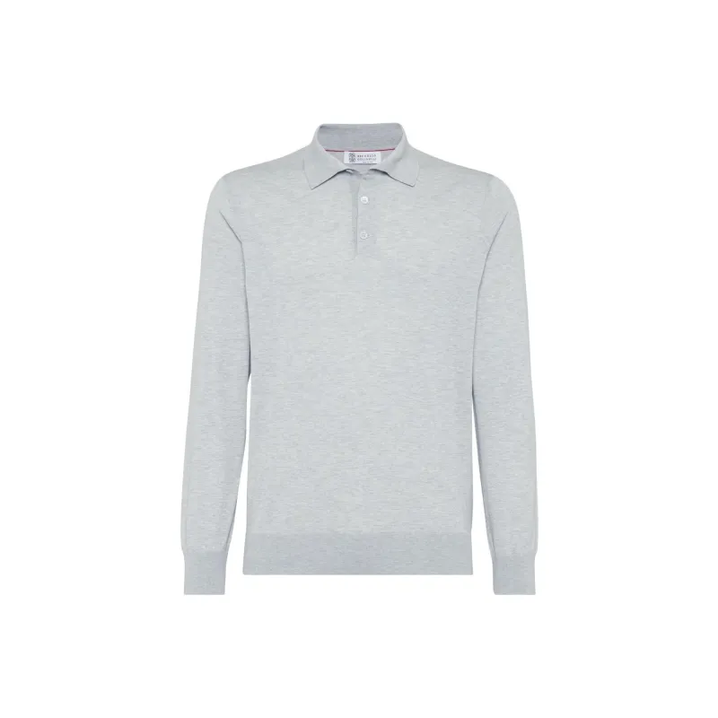 Brunello Cucinelli Long Sleeved Knitted Polo Shirt-4