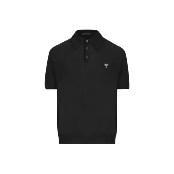 PRADA Triangle Logo Short Sleeved Polo Shirt