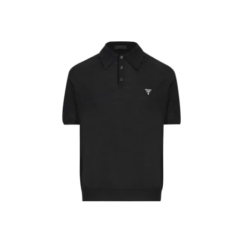 PRADA Triangle Logo Short Sleeved Polo Shirt