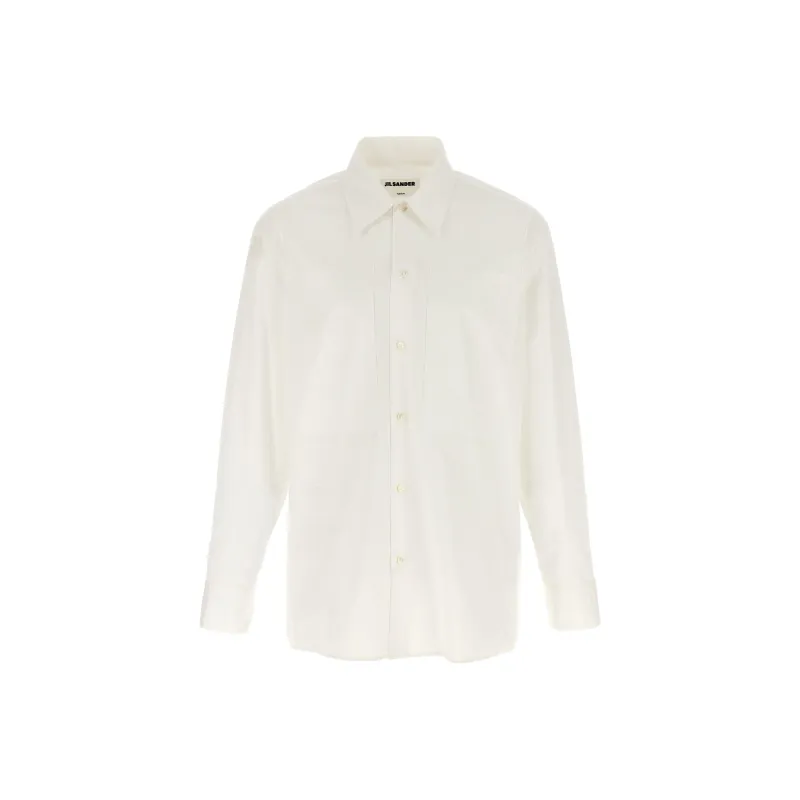 JIL SANDER Logo Embroidered Long Sleeved Shirt-0