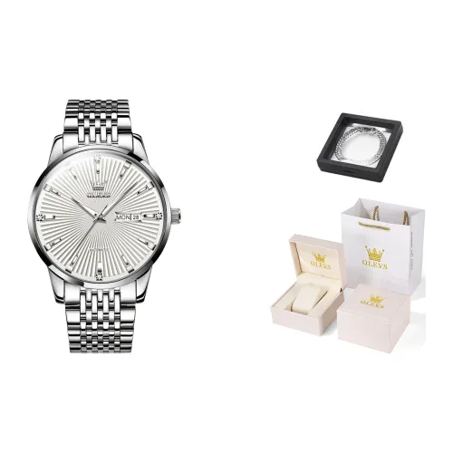 OLEVS Minimalist Series Mechanical Movement Stainless Steel Watchband Watch Men's Watches White Dial