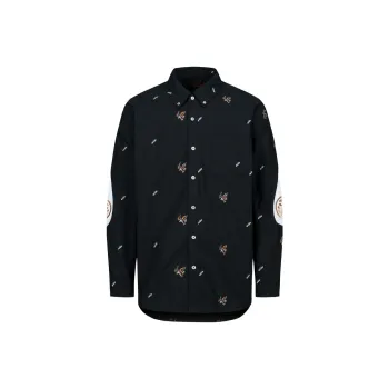 EVISU Shirt Men's Black All Over Print
