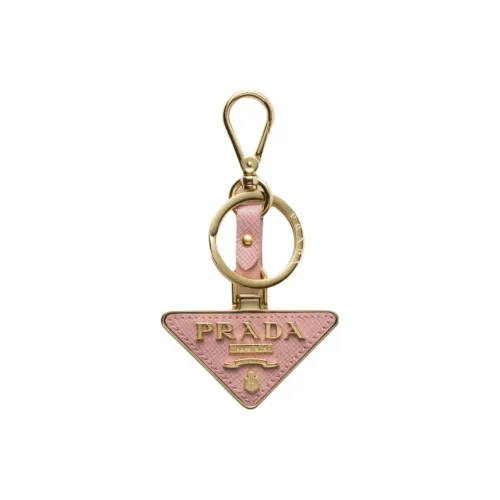 PRADA Leather, Metal, Calfskin Keychains Unisex Pink