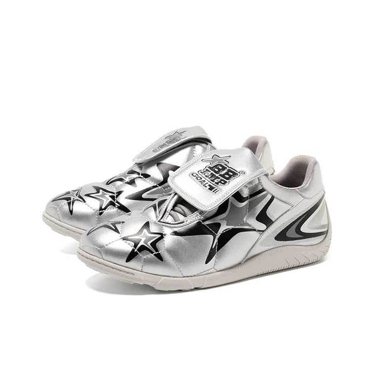 BBIMP Slip Resistant And Abrasion Resistant Coverage Low Top Casual Shoes Unisex Silver-1