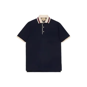 GUCCI FW23 Polo Shirt Men's Marine Blue