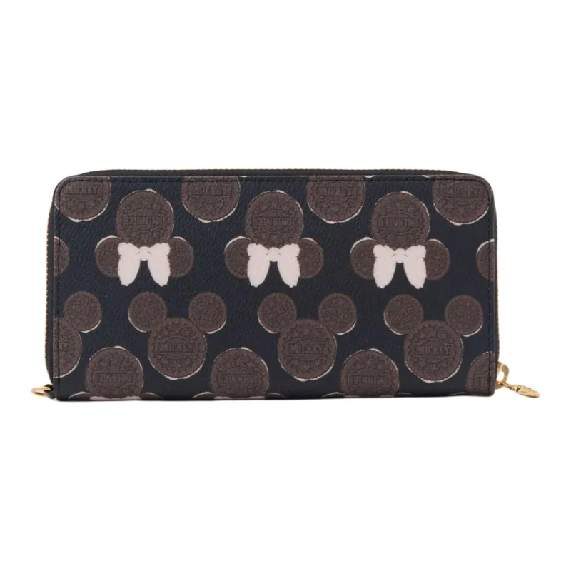 Disney Cotton With PVC With Cow Leather Wallet Unisex Black-1
