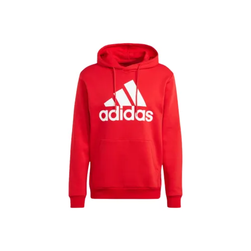 Adidas Essential ESSENTIALS FLEECE BIG LOGO HOODIE Sweatshirt Men's Red