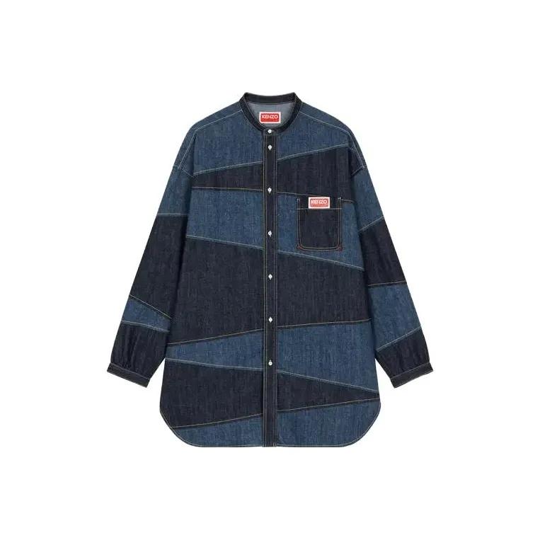 KENZO Paris Patchwork Denim Shirt-0