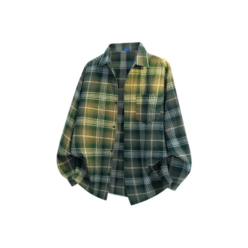 SWAMP AREA Shirt Unisex Blue Brown Plaid