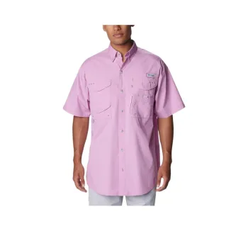 Columbia PFG Bonehead Short Sleeve Shirt - Tall Shirt Men's Pink
