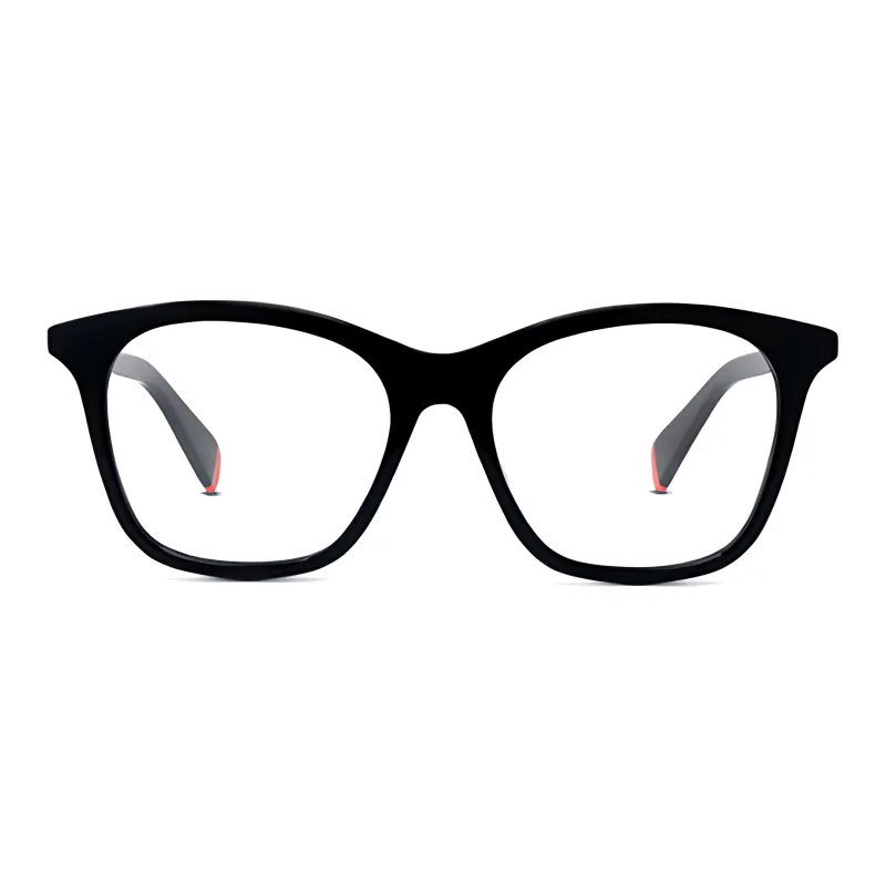 KENZO Cellulose Acetate Irregular Shape Eyeglass Frames Unisex Black-1