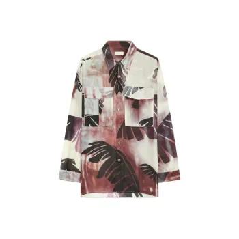 DRIES VAN NOTEN Printed Oversized Silk Shirt