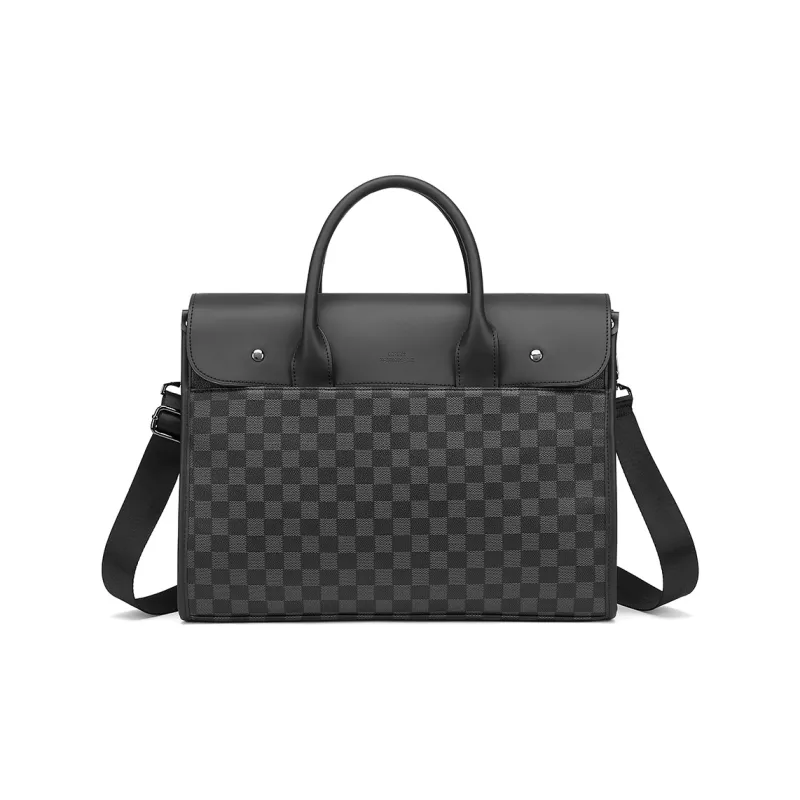 FAIRWHALE Synthetic Leather Briefcase Commute Single Shoulder Bag Regular Men's Black-10