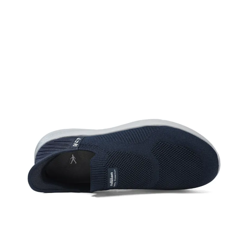 ZULIZ Sports Elderly Shoes Casual Shoes Men Low Top Dark Gray/Dark Blue/All Black-9