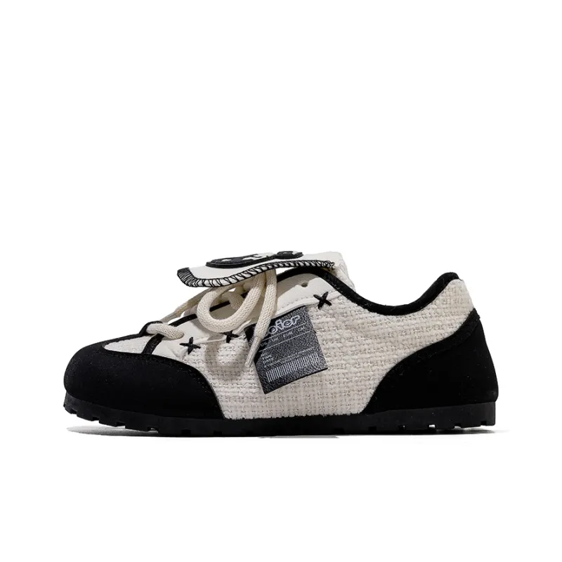 ΛOLUNKΛ Canvas Shoes Women's Low Top Beige/Black/Yellow-4