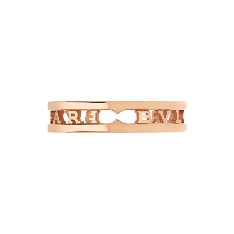 BVLGARI B.Zero1 Series Rose Gold Rings Unisex-1