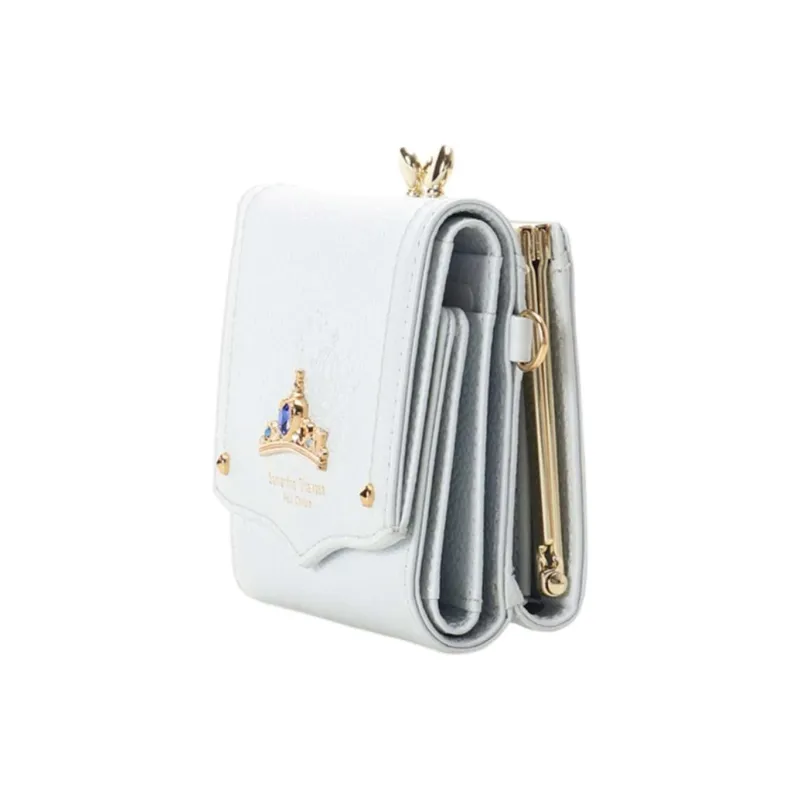 Disney Cow Leather Wallet Women's White-1