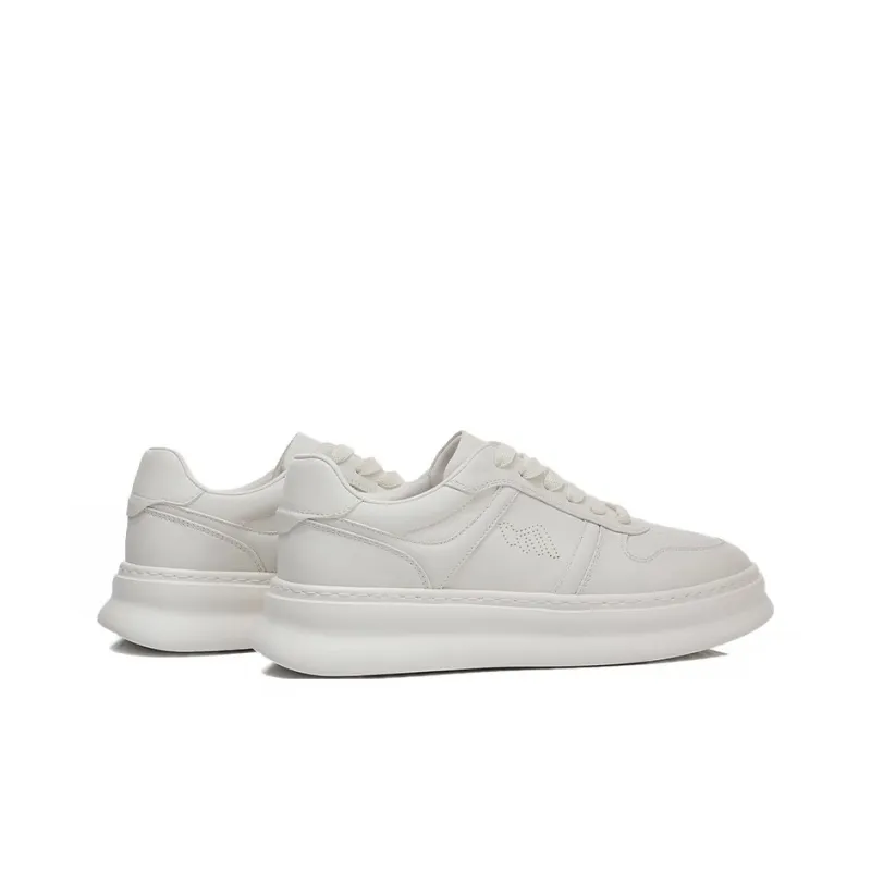 Bansley Abrasion Resistant Low Top Skateboard Shoes Men's White-3