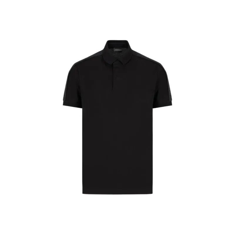 EMPORIO ARMANI Logo tape Cotton Polo Shirt-0