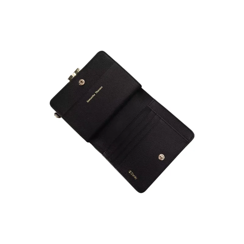 Disney Cow Leather Wallet Women's Black-5
