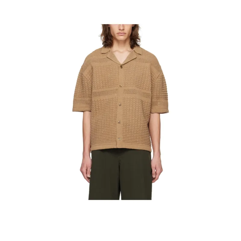 Le 17 Septembre SS24 Pointelle Shirt Shirt Men's Tawny-0