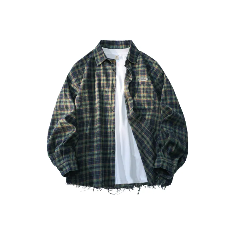 FASTFISH Shirt Unisex Yellow Small Plaid-6
