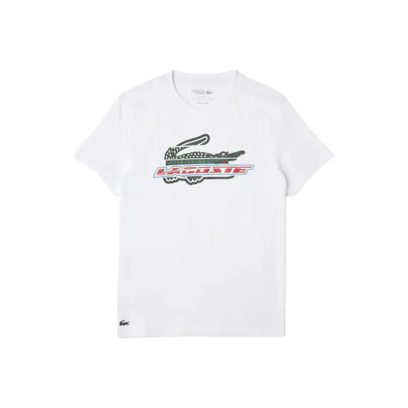 LACOSTE Sport Regular Fit Organic Cotton T Shirt T Shirt Men's White-0