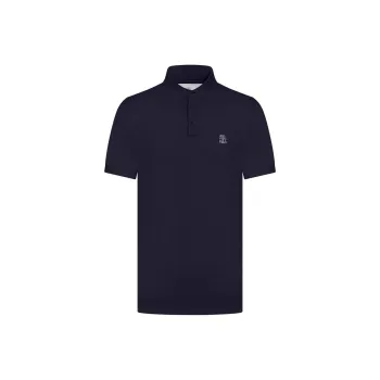 Brunello Cucinelli Logo Printed Short Sleeved Polo Shirt