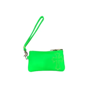Chrome Hearts Leather Handheld Wallet Women's Green