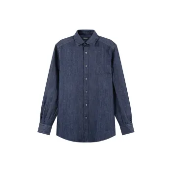 Zegna SS24 Shirt Men's Denim Blue