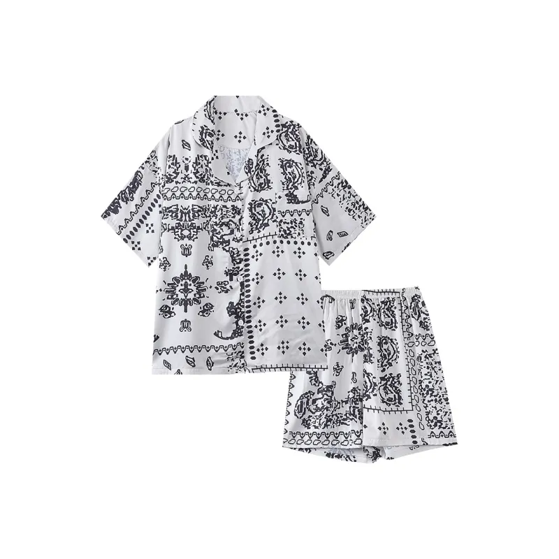 Qiao Ni Tong Pajama Set Women's White-0