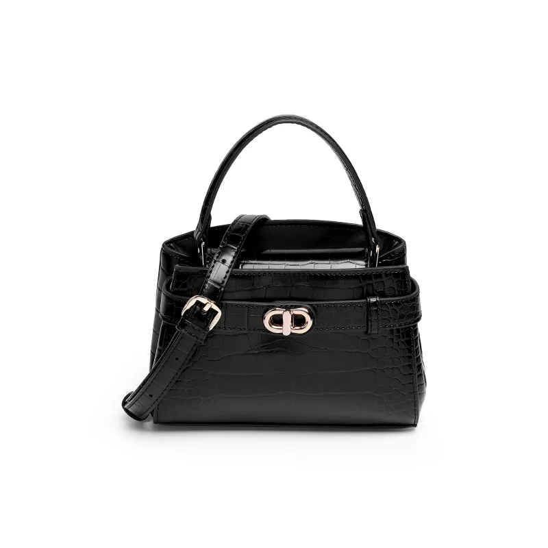 Mulinsen Crocodile Pattern Kelly Bag PU Handbag Trumpets Women's Multicolor-6