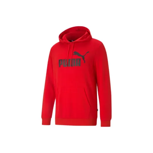 PUMA Essentials Big Logo Hoodie Sweatshirt Men's Red
