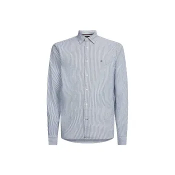 Tommy Hilfiger Shirt Men's Gray Green White Stripes
