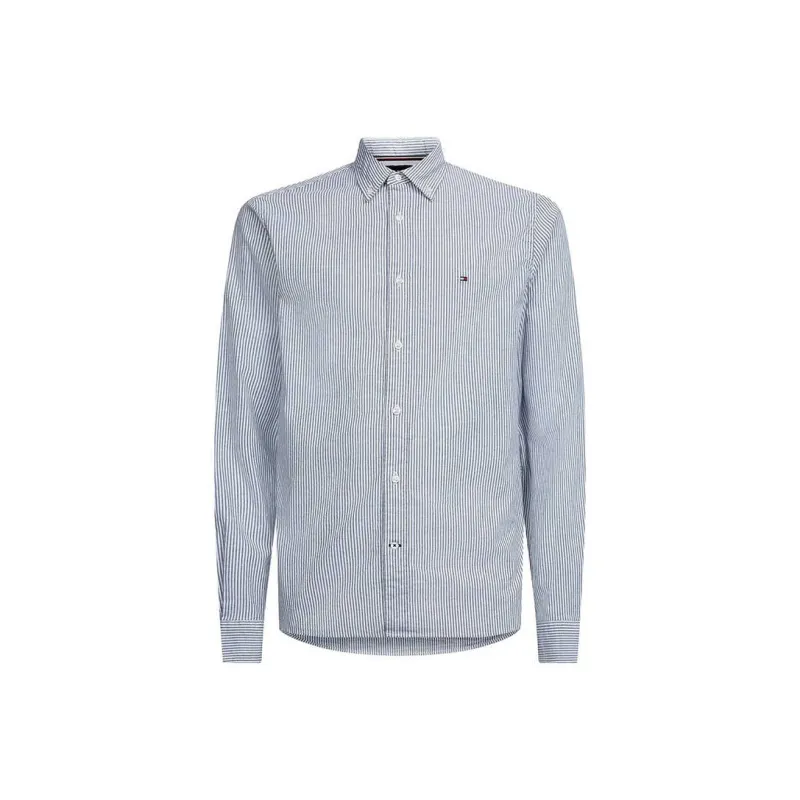 Tommy Hilfiger Shirt Men's Gray Green White Stripes-0