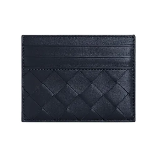 Bottega Veneta Intrecciato Sheepskin Card Holder Women's Space Blue