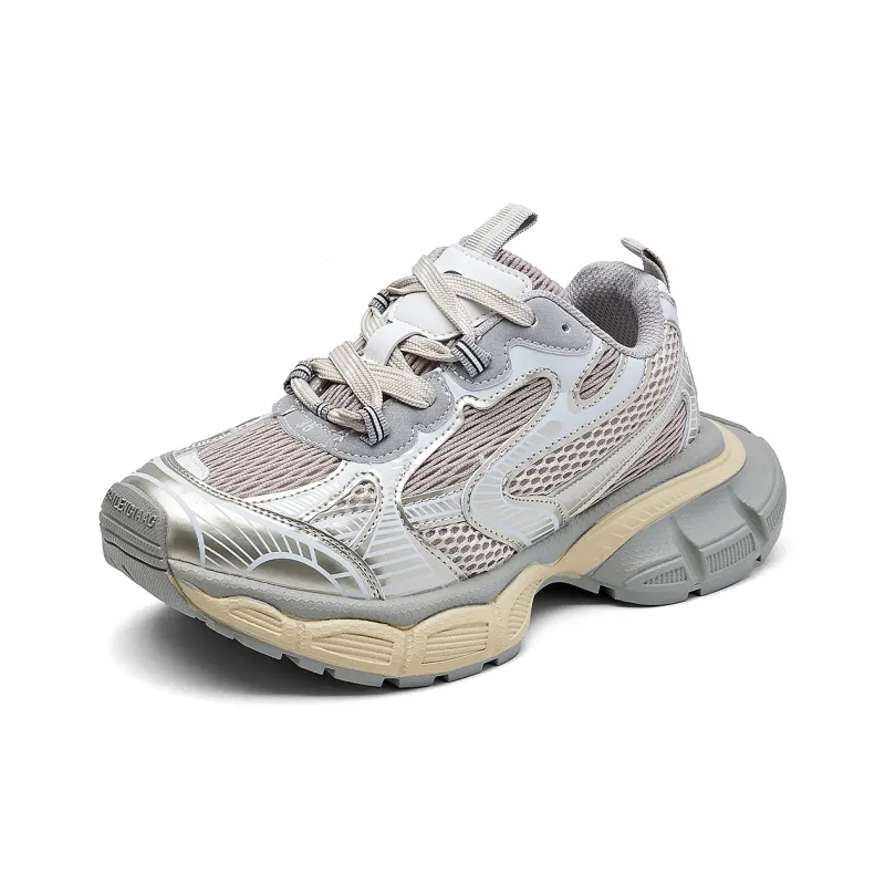 La Chapelle Cushioning, Slip Resistant, And Abrasion Resistant Low Top Chunky Sneakers Women's Champagne Gold-1