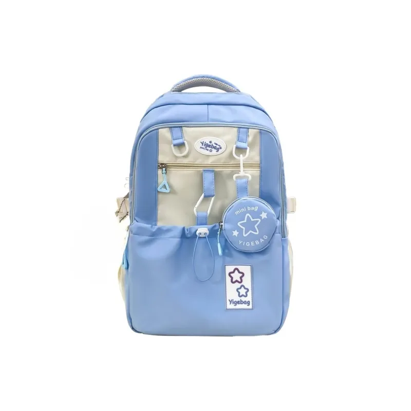 URBAN FOREST Nylon Backpack Unisex Purple/Yellow/Blue/Pink/Black-10