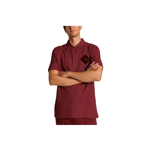 PUMA Polo Shirts Men Burgundy