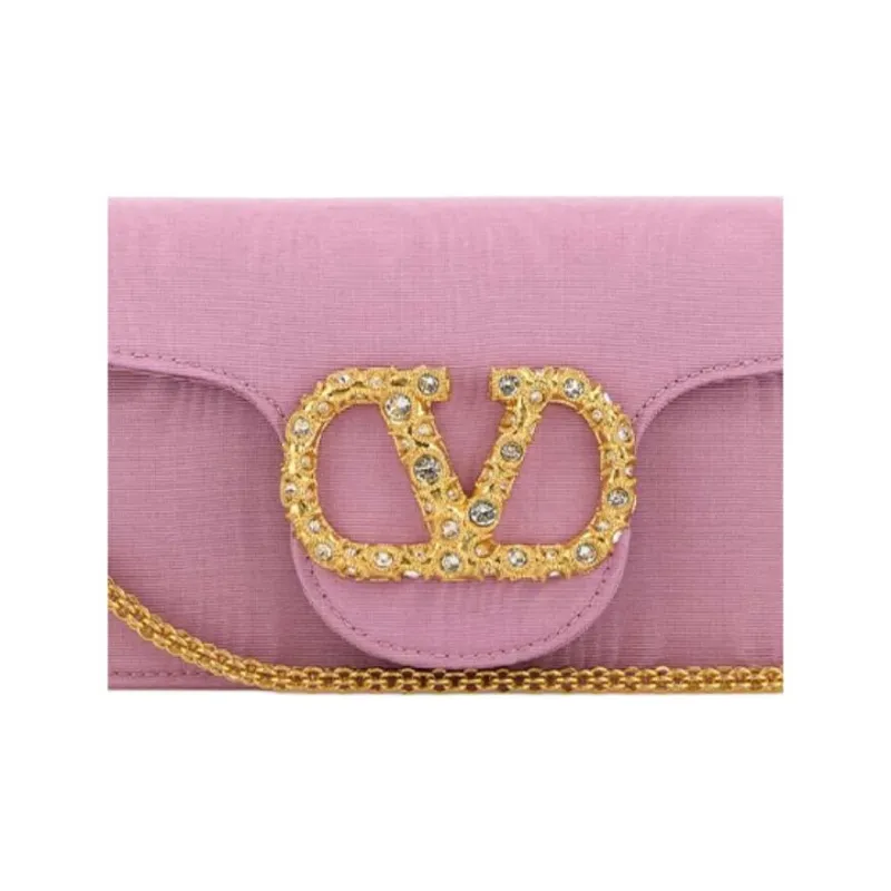 Valentino GARAVANI Fabric Clutch Women's Pink-2