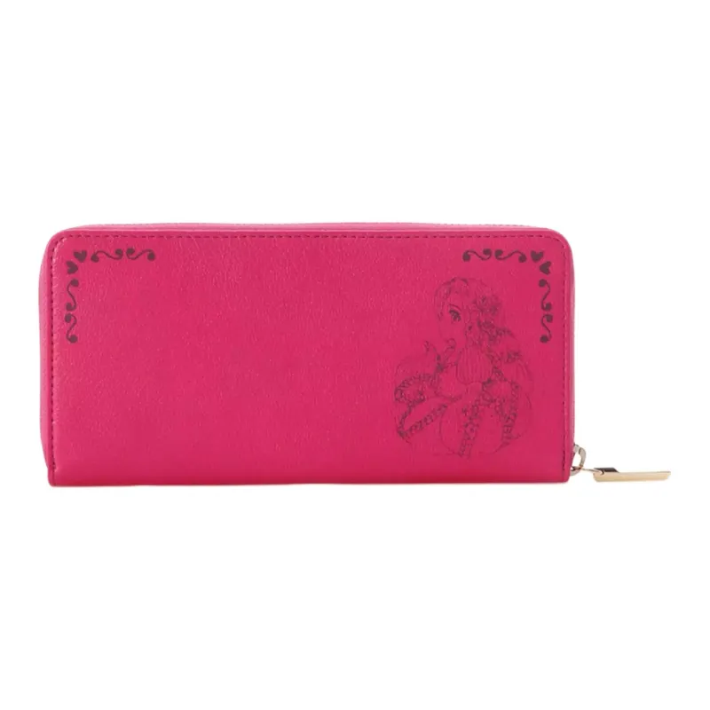 Disney Cow Leather Wallet Women's Pink-2