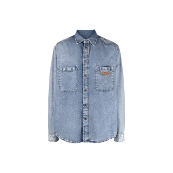 MOSCHINO Logo-Embroidered Button-Up Denim Shirt