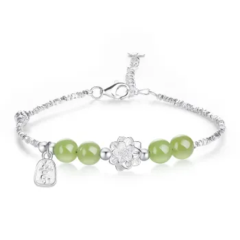 CHINA GOLD Hetian Jade Bracelets Pale Greenish White Jade Women's