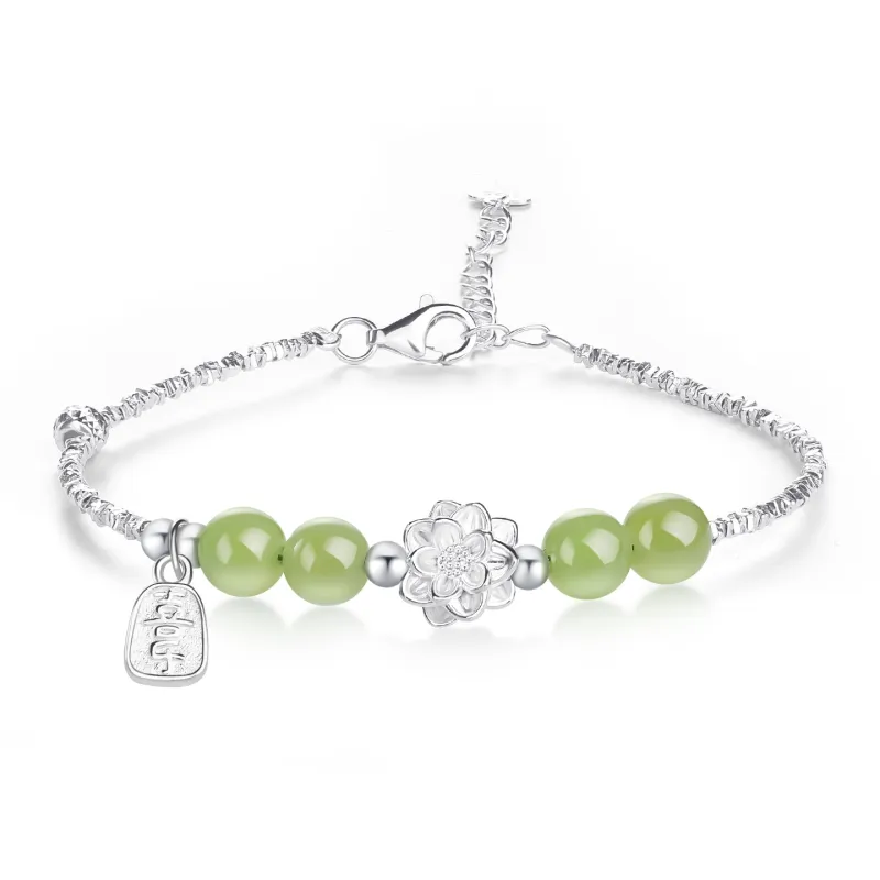 CHINA GOLD Hetian Jade Bracelets Pale Greenish White Jade Women's-0